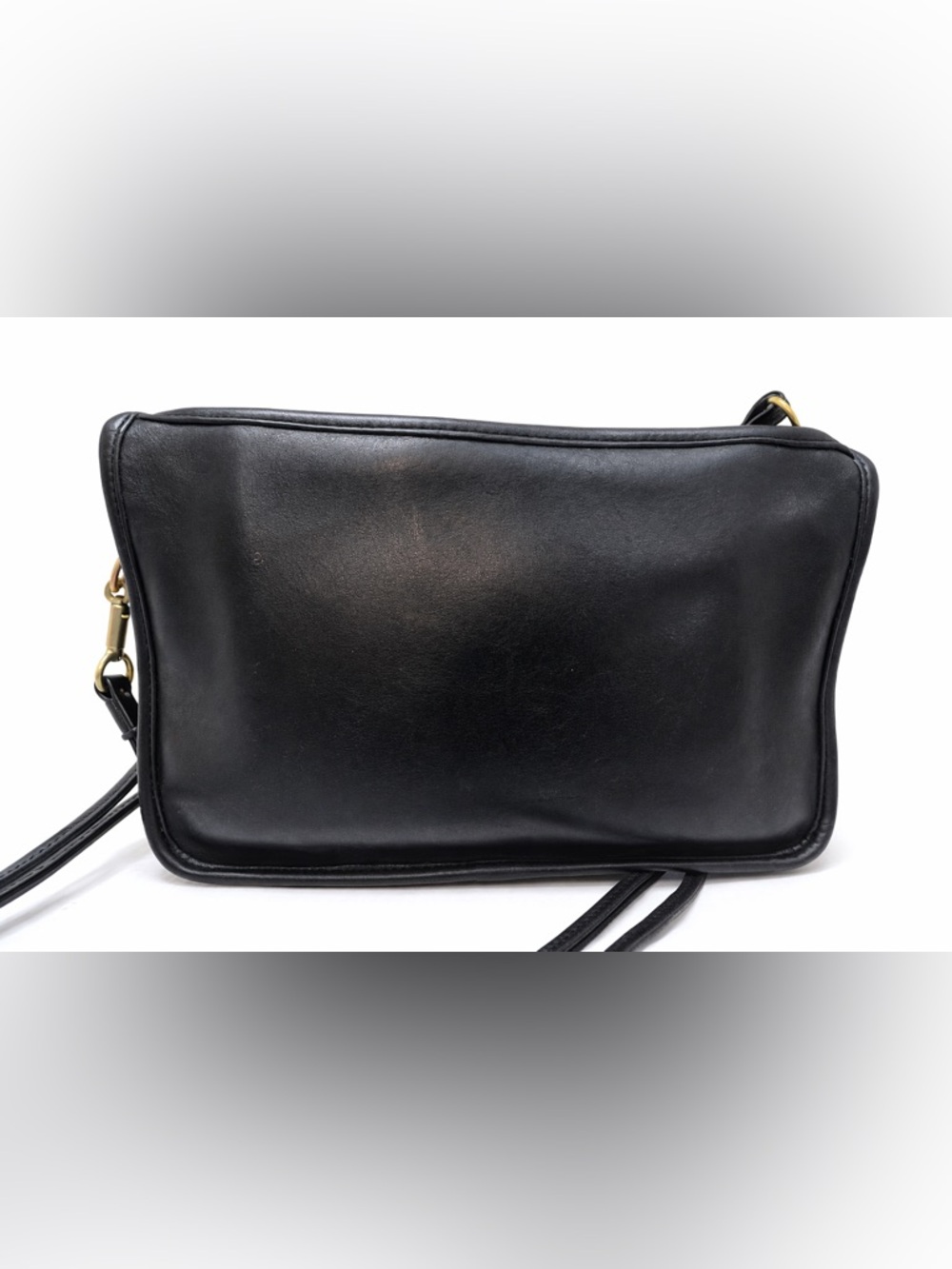 Coach Vintage 9455 Basic Top Zip Black Leather Shoulder Bag Split Strap USA - Picture 3 of 11